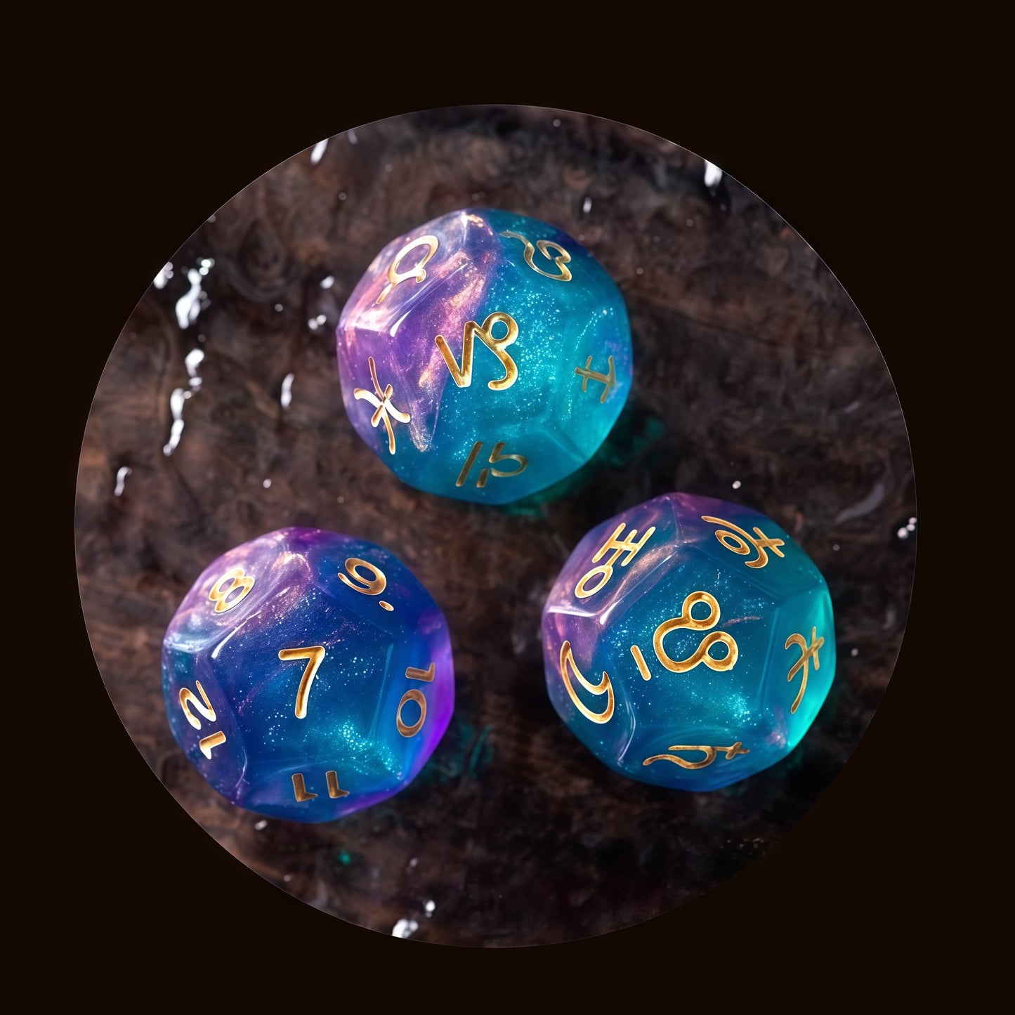 Acrylic Dice ‌Twelve-Sided Zodiac Twelve-Sided Zodiac