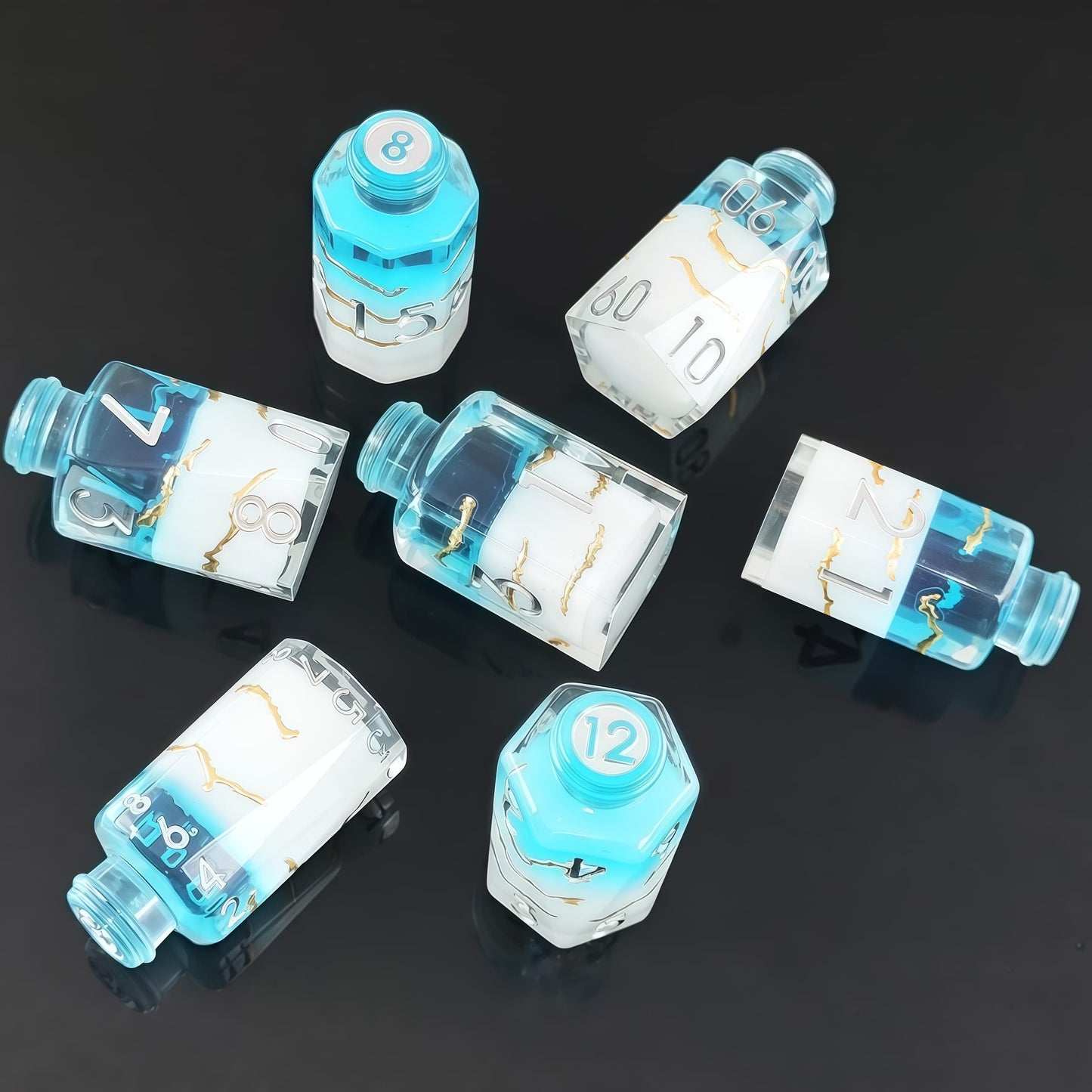 Resin Dice ‌Irregular Potion Bottle DnD D&D Dice Set