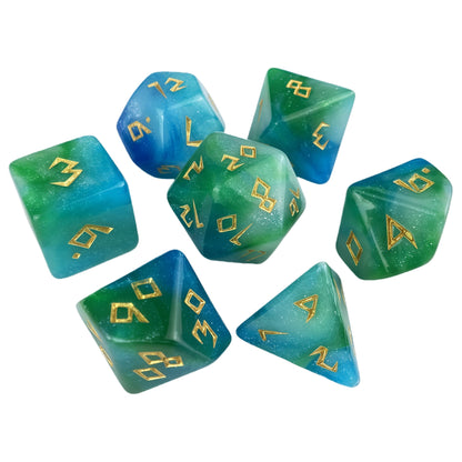 Acrylic Dice ‌Three-Color Iridescent Polyhedron DnD D&D Dice Set