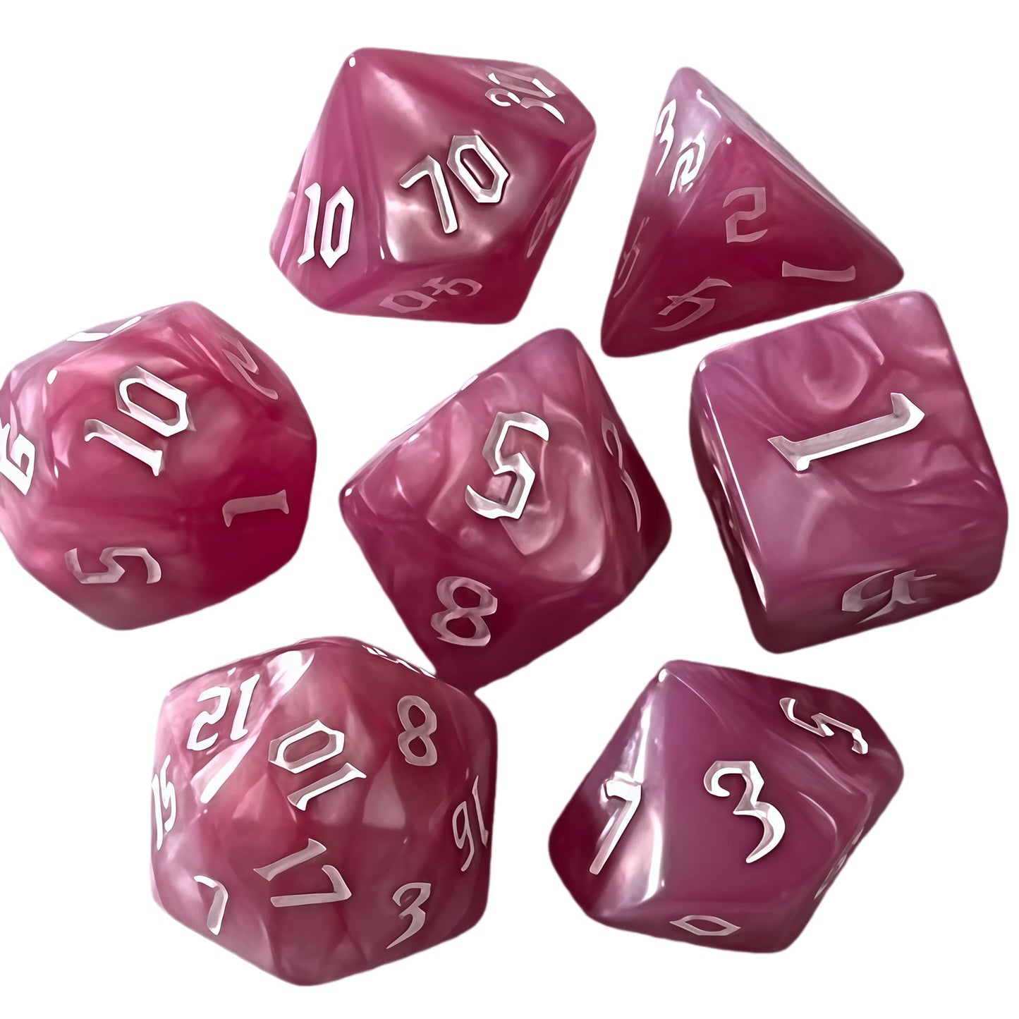 Acrylic Dice ‌Pearlescent Macaron Pastels Polyhedral DnD D&D Dice Set
