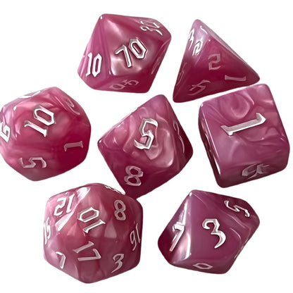 Acrylic Dice ‌Pearlescent Macaron Pastels Polyhedral DnD D&D Dice Set