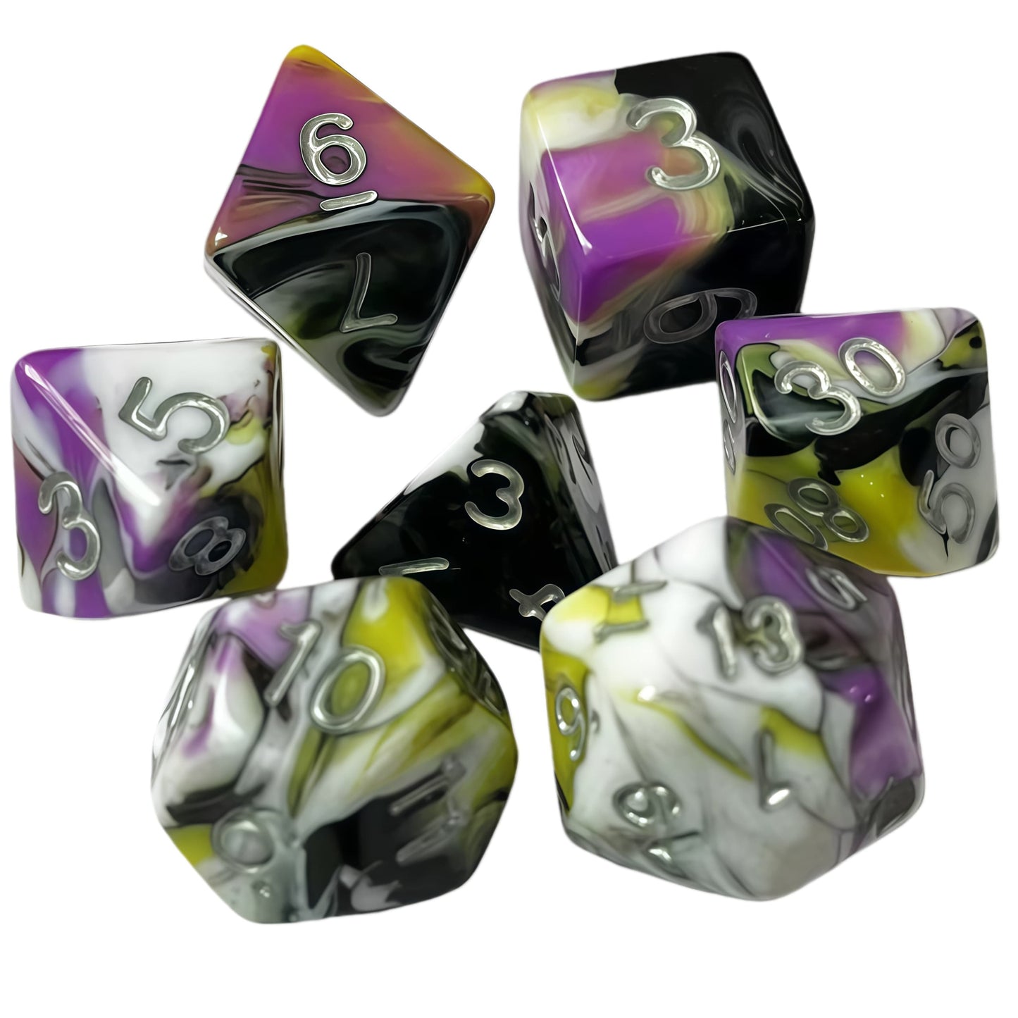 Acrylic Dice ‌New Quad-Tone Polyhedral DnD D&D Dice Set