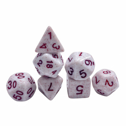 ‌Acrylic Dice Speckled Polyhedral DnD D&D Dice Set