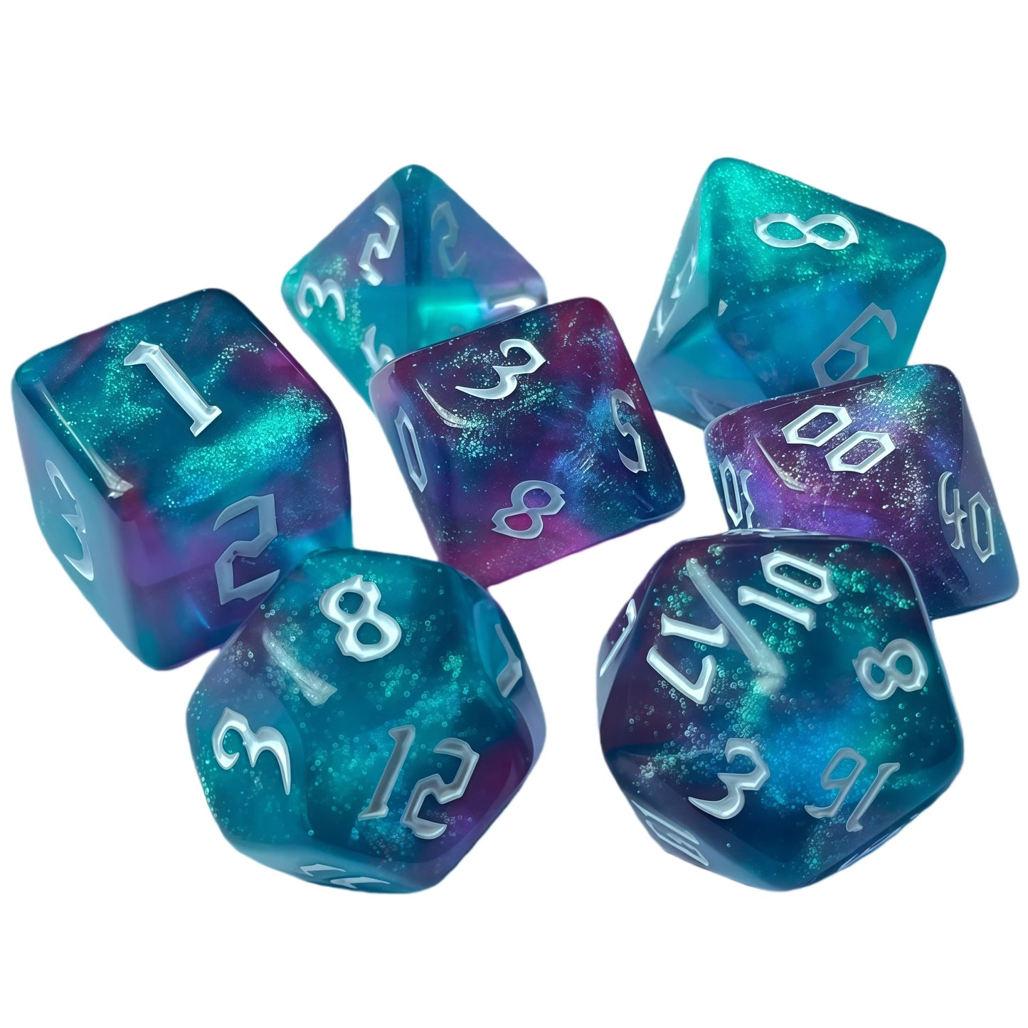 Acrylic Dice ‌New Duo-Shift Chameleon Polyhedral DnD D&D Dice Set