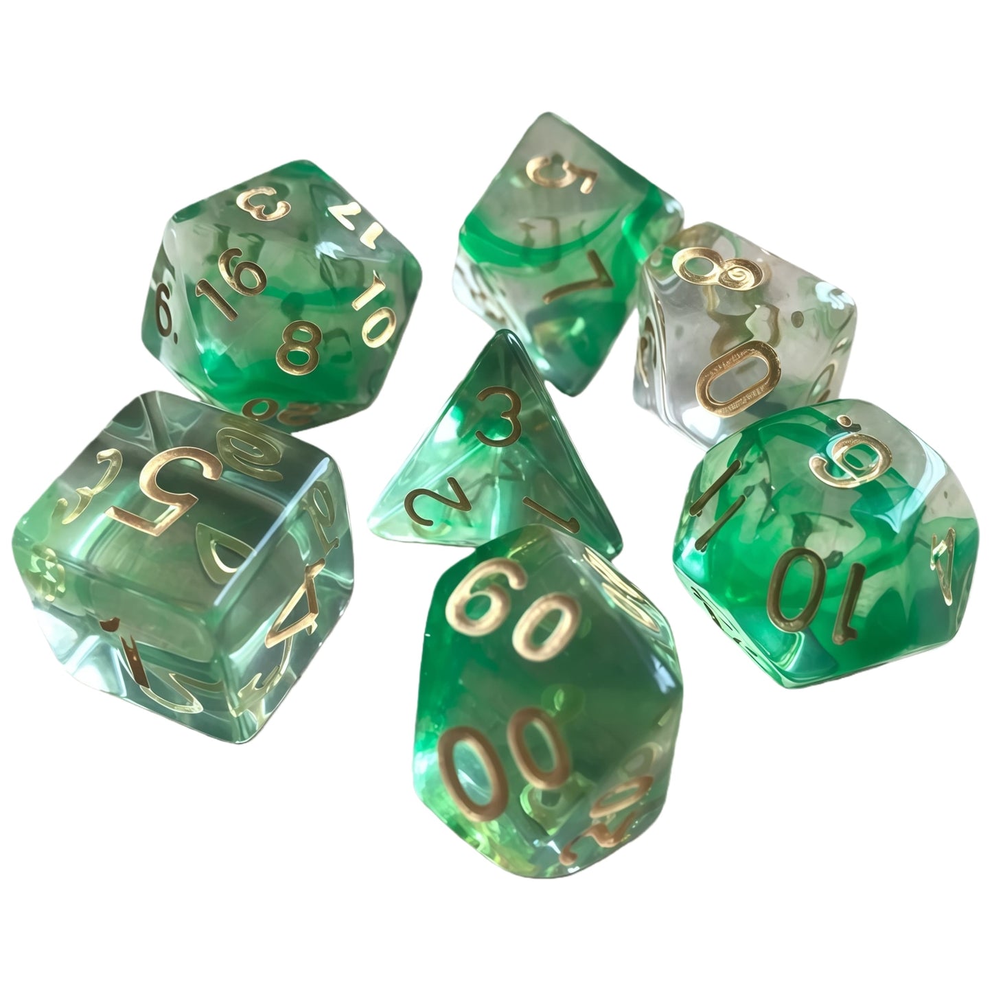 Acrylic Dice New Duo-Tone Crystal Polyhedral DnD D&D Dice Set