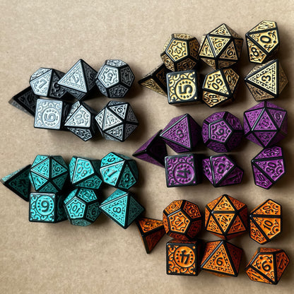 Acrylic Dice ‌New Retro Openwork Polyhedral DnD D&D Dice Set