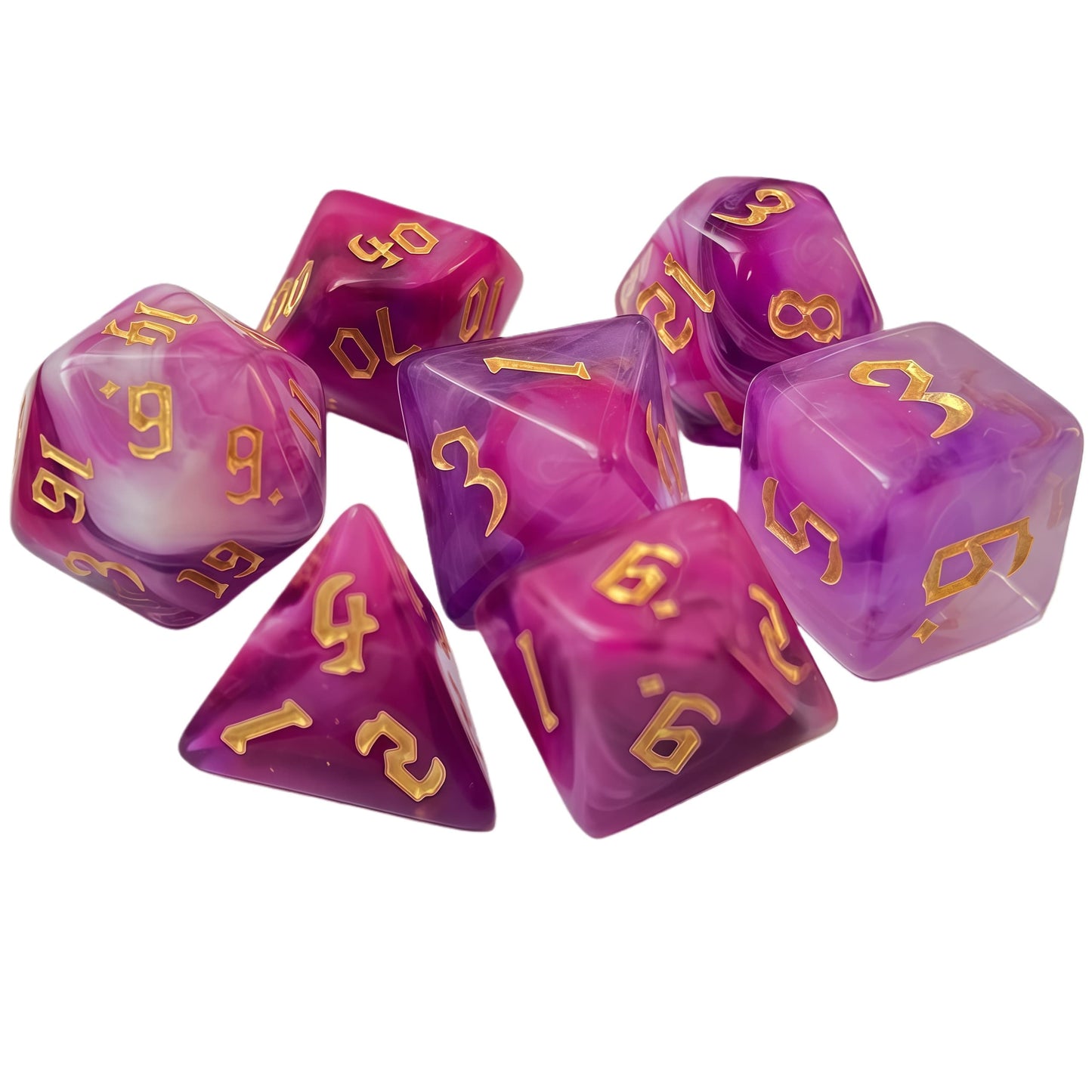 Acrylic Dice New Quad-Tone Polyhedral DnD D&D Dice Set