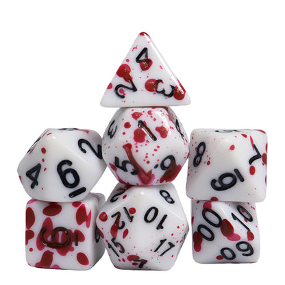 Acrylic Dice ‌Solid Blood Crimson Polyhedral DnD D&D Dice Set