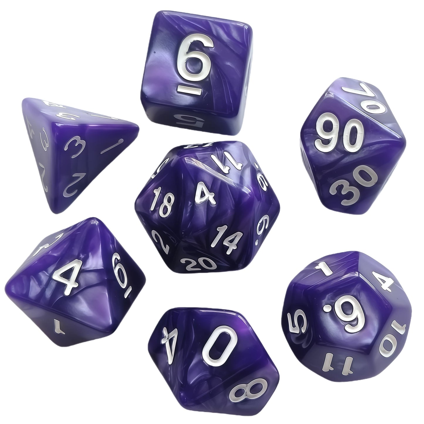 Acrylic Dice Matte Pearl Economy Polyhedral DnD D&D Dice Set