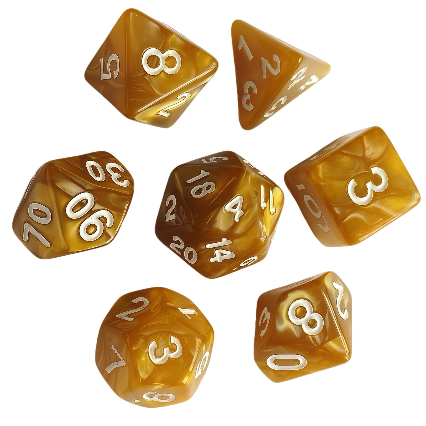 Acrylic Dice Matte Pearl Economy Polyhedral DnD D&D Dice Set