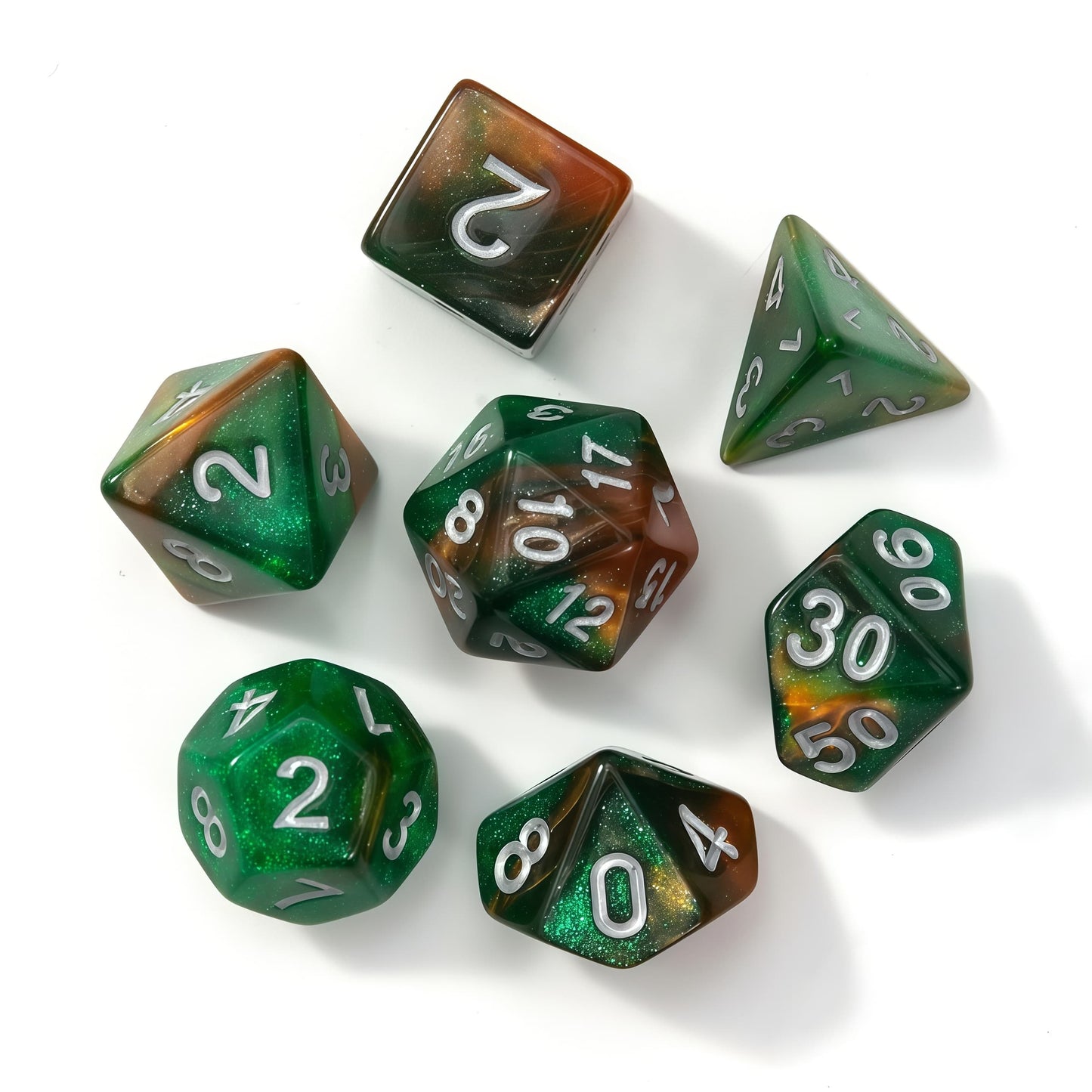 Acrylic Dice Galaxy Duo-Tone Polyhedral DnD D&D Dice Set