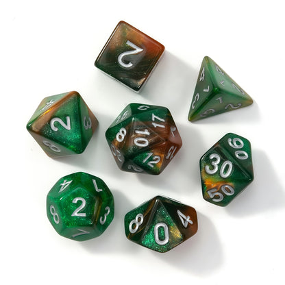 Acrylic Dice Galaxy Duo-Tone Polyhedral DnD D&D Dice Set