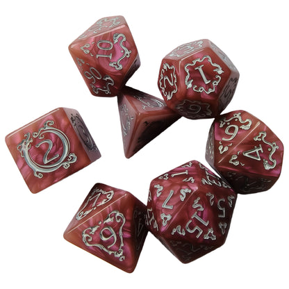 Acrylic Dice ‌Dragon Shadow Scale Duo-Shift Chameleon Polyhedral DnD D&D Dice Set