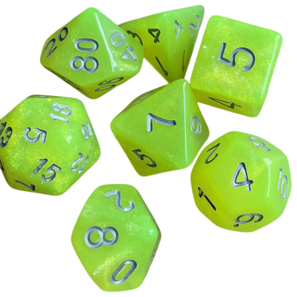 Acrylic Dice ‌Glitter Polyhedral DnD D&D Dice Set