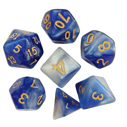 Acrylic Dice Galaxy Duo-Tone Polyhedral DnD D&D Dice Set