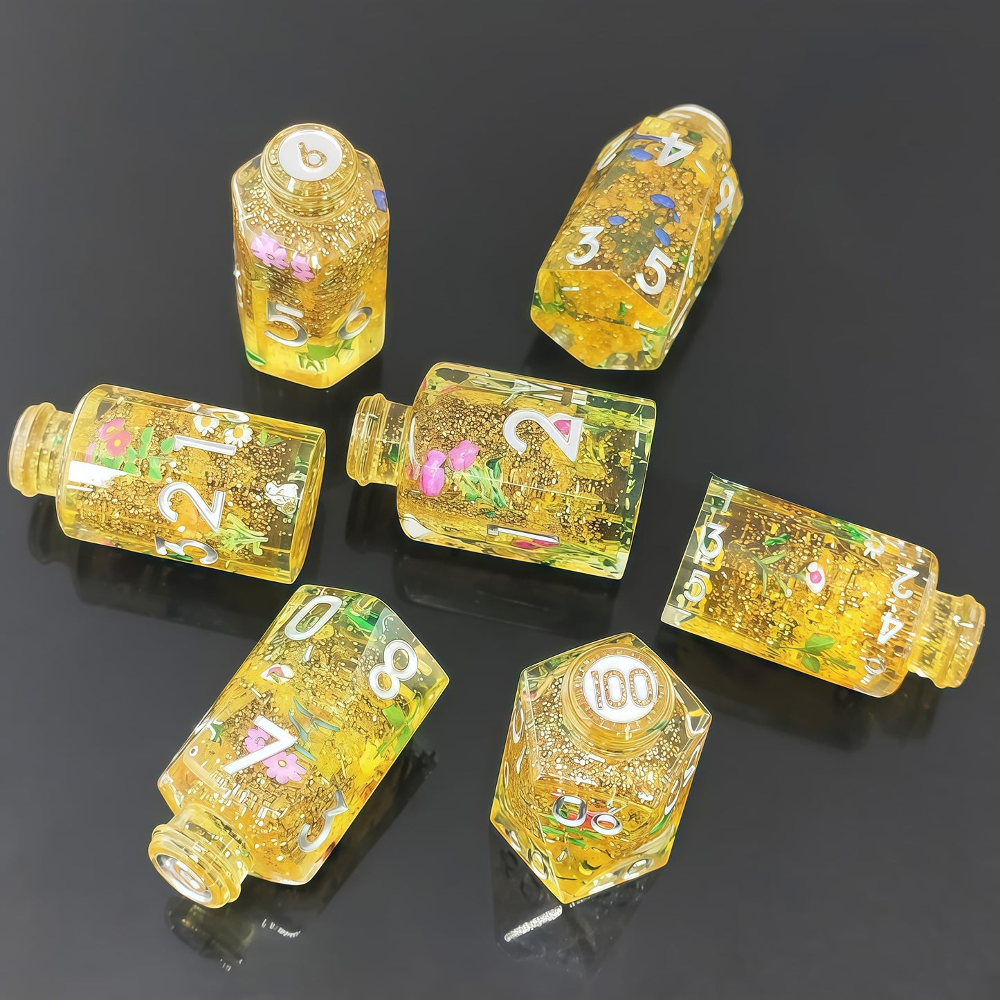 Resin Dice ‌Irregular Potion Bottle DnD D&D Dice Set
