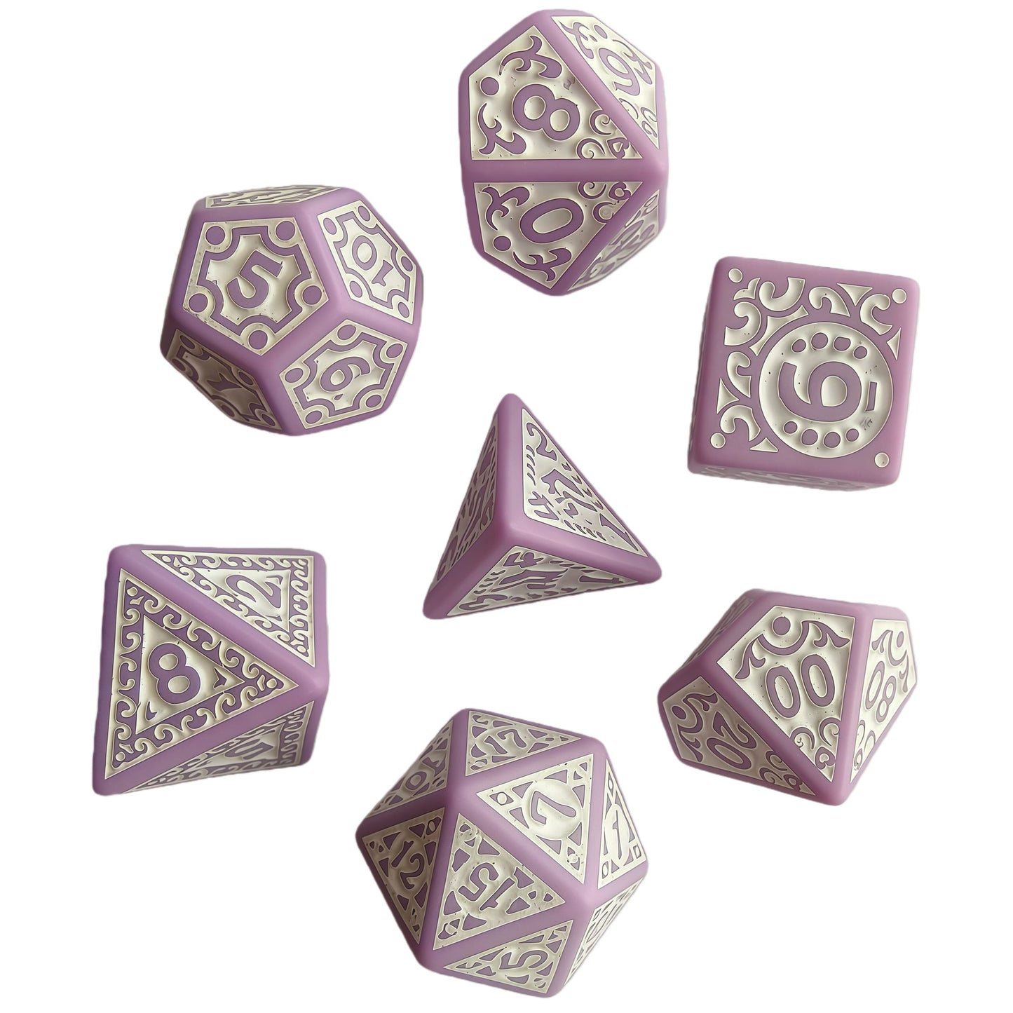 Acrylic Dice ‌Openwork Number Cutout Polyhedral DnD D&D Dice Set