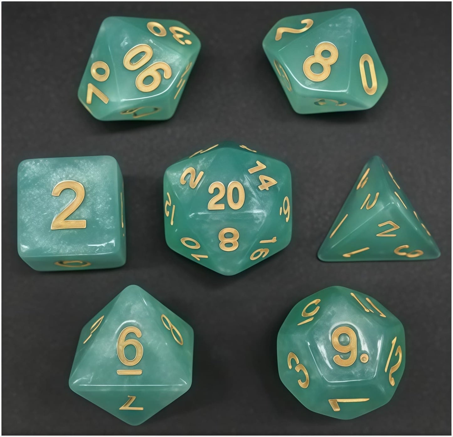 Acrylic Dice ‌Glitter Polyhedral DnD D&D Dice Set