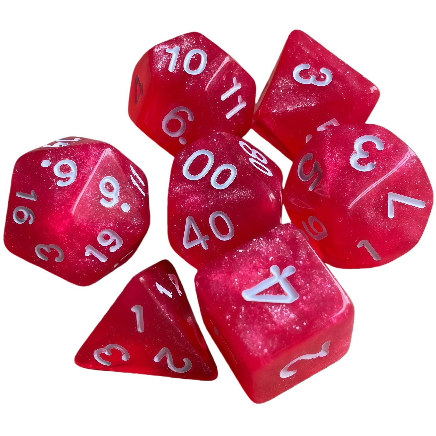 Acrylic Dice ‌Glitter Polyhedral DnD D&D Dice Set