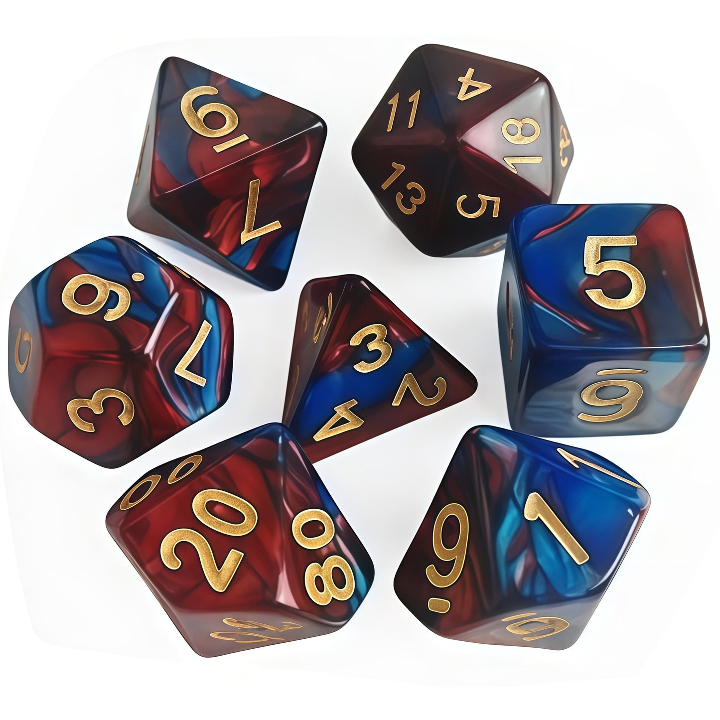 Acrylic Dice ‌Duo-Tone Polyhedral DnD D&D Dice Set
