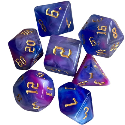 Acrylic Dice Quad-Tone Polyhedral DnD D&D Dice Set