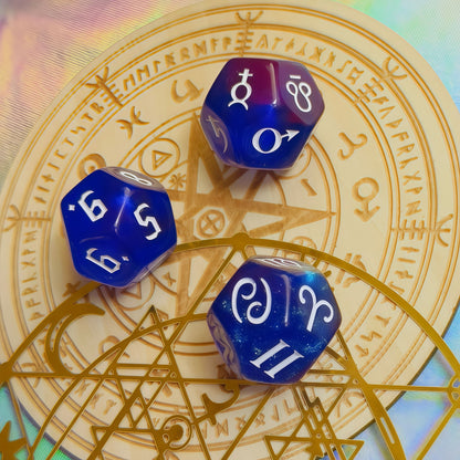 Acrylic Dice ‌D12-Sided Multi-Color Star Constellation Polyhedral DnD D&D Dice Set
