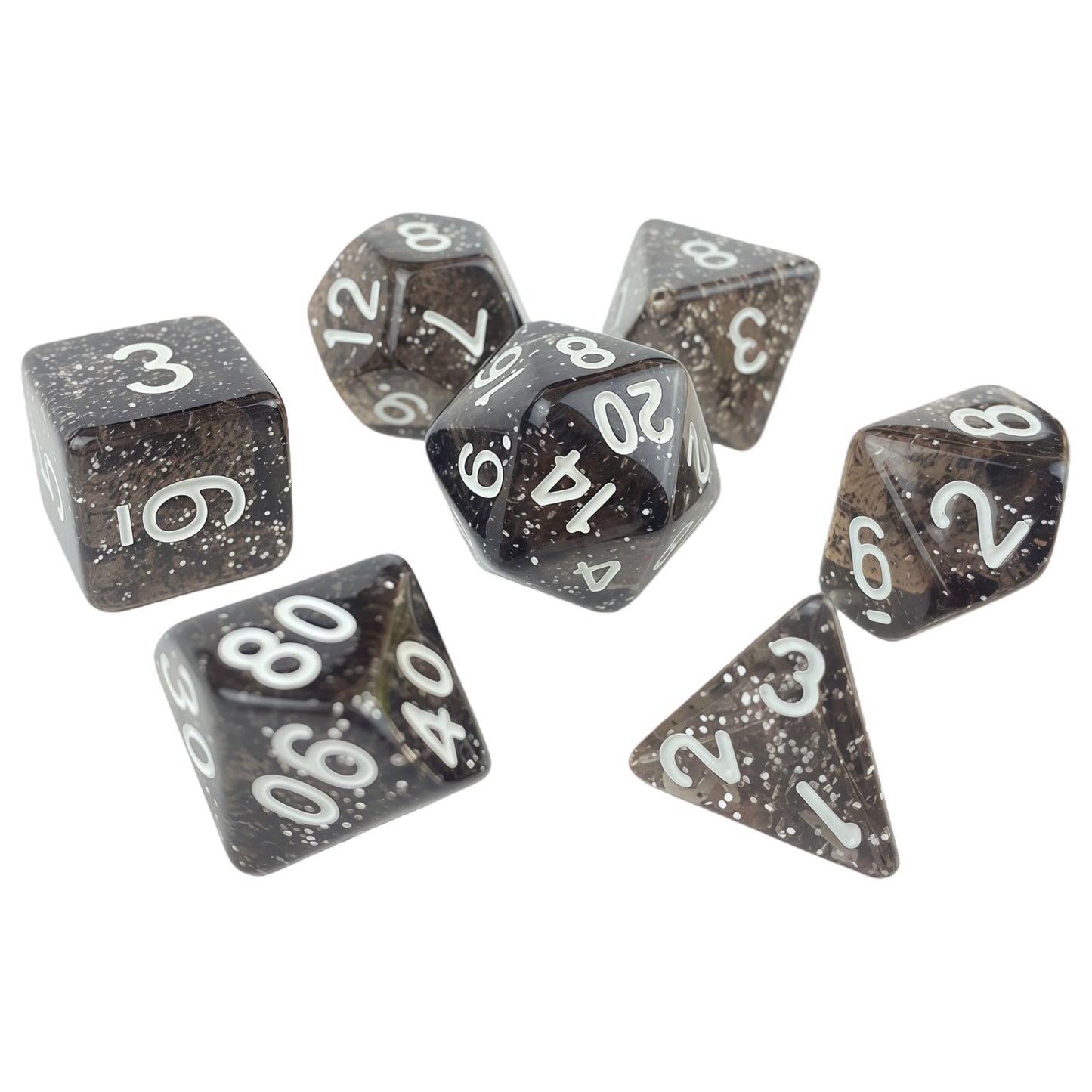 Acrylic Dicee ‌Translucent Glitter Dice DnD D&D Dice Set