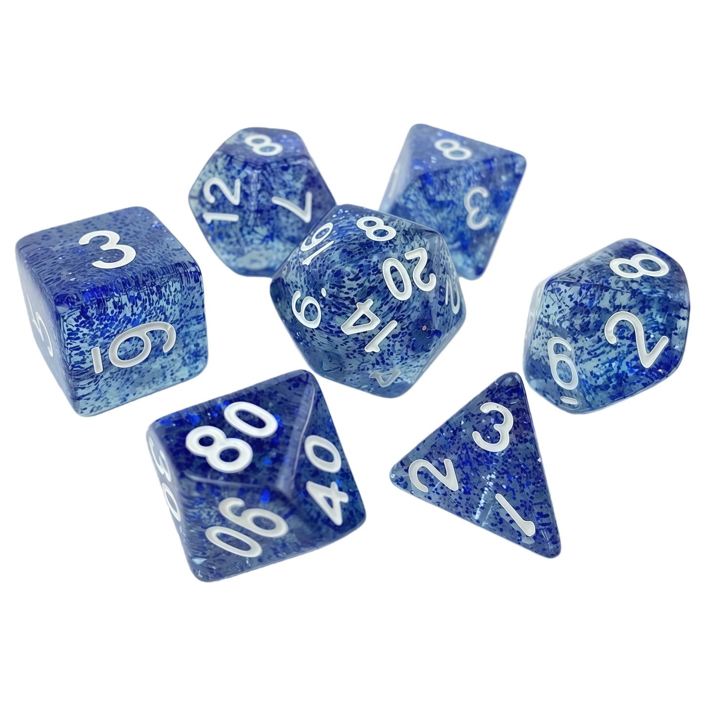 Acrylic Dicee ‌Translucent Glitter Dice DnD D&D Dice Set