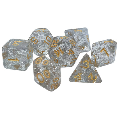 Acrylic Dicee ‌Translucent Glitter Dice DnD D&D Dice Set