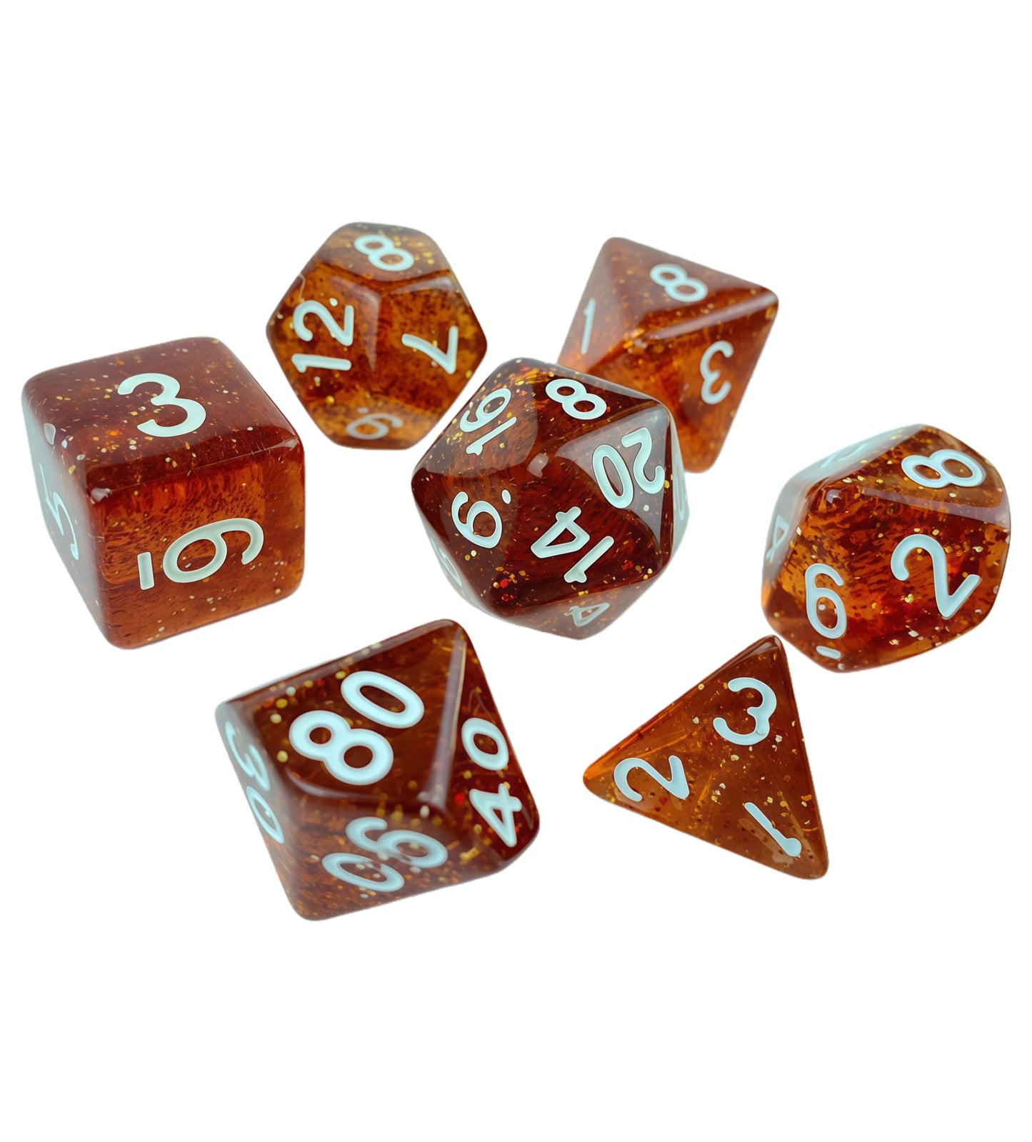 Acrylic Dicee ‌Translucent Glitter Dice DnD D&D Dice Set