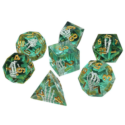 Resin Dice Cartoonish Multicolored Printed DnD D&D Dice Set