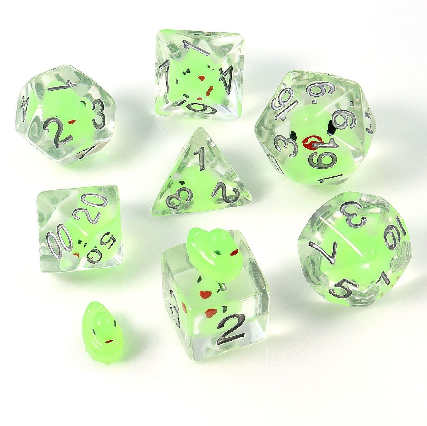 Resin Dice Cartoonish Two-Tone Yellow Duck Dice with DnD D&D Dice Set