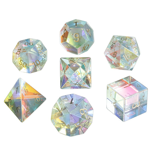 K9 Iridescent Glass D&D Dice