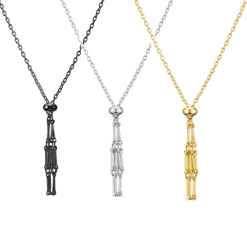 Stainless Steel Dice Pouch Necklace