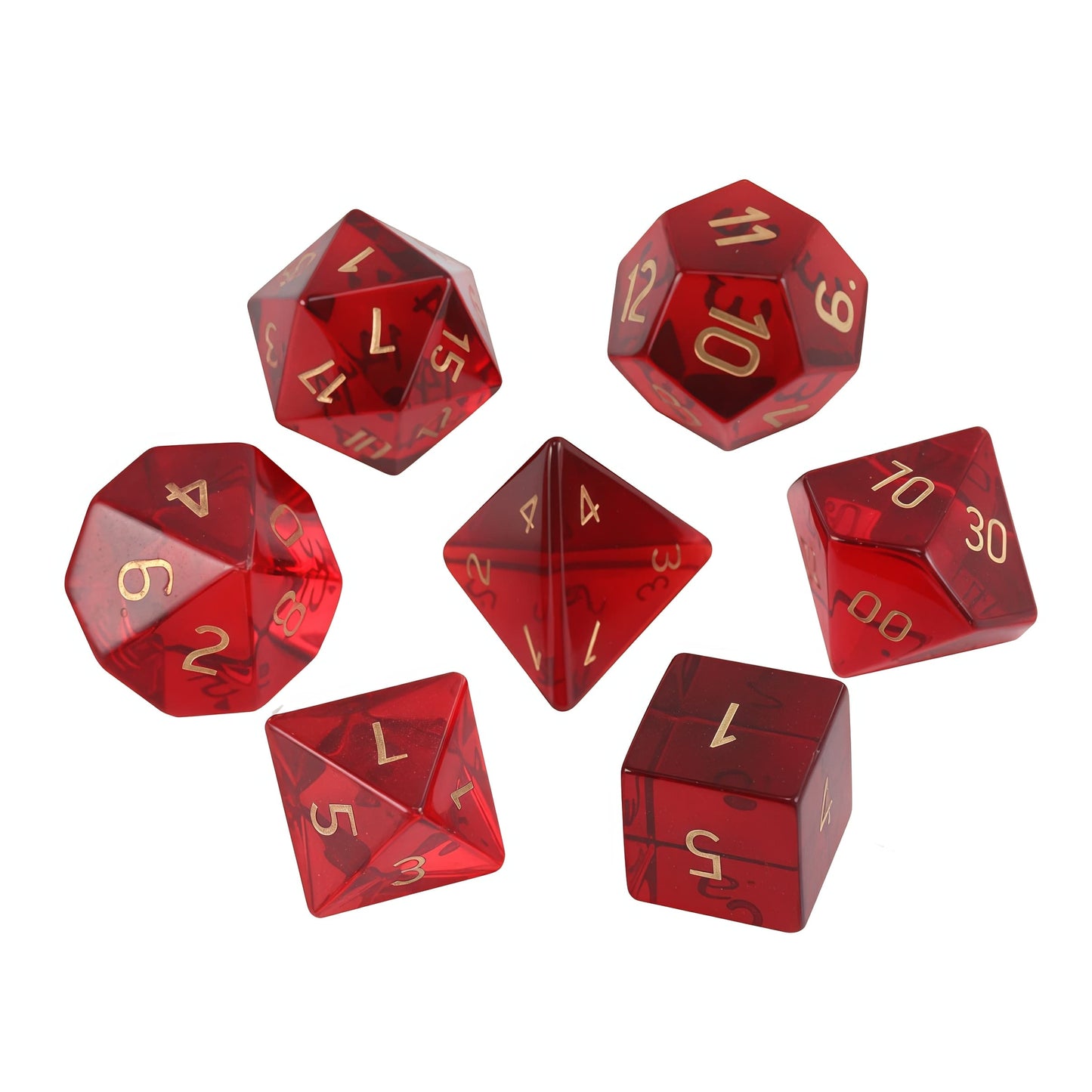K9 Red Glass D&D Dice