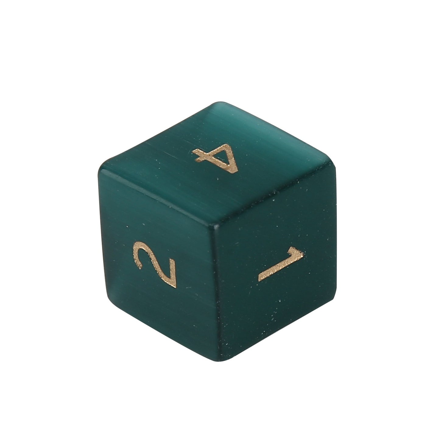 Synthetic Cat Eye Stone Peacock Blue D&D Dice