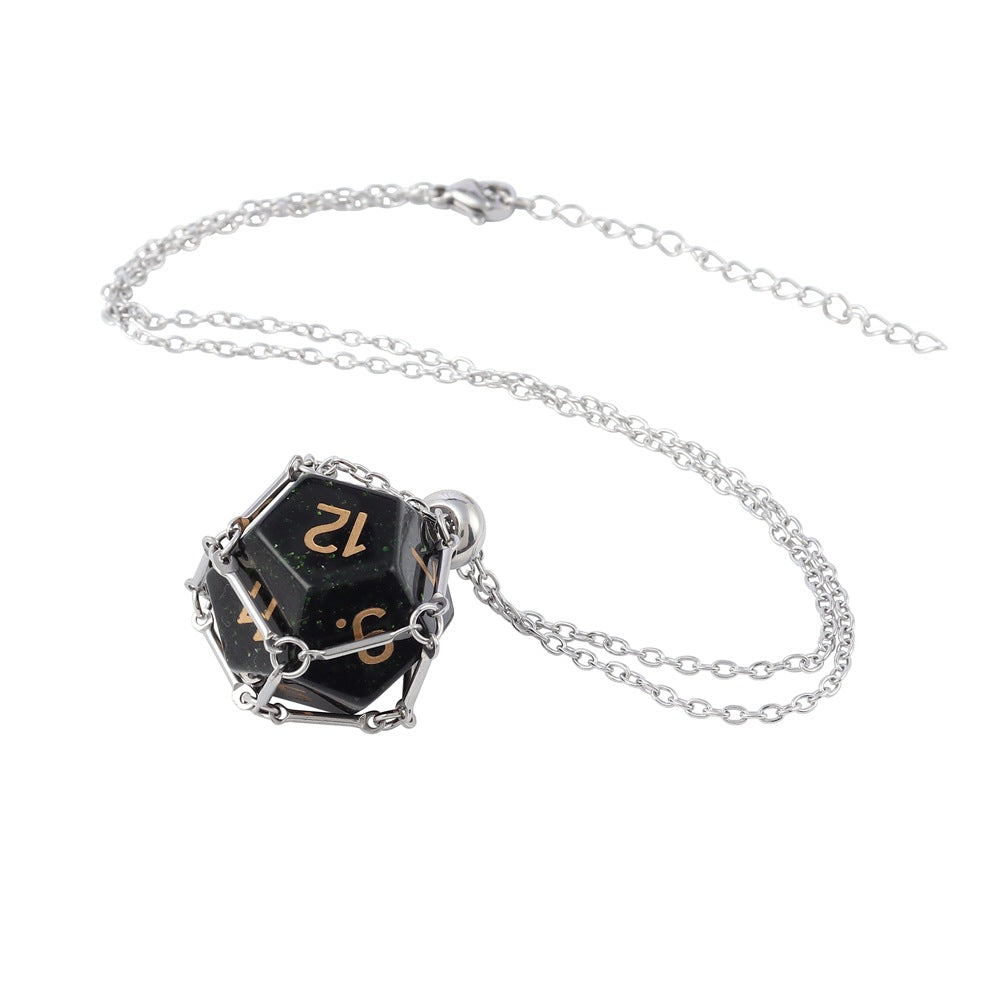 Stainless Steel Dice Pouch Necklace