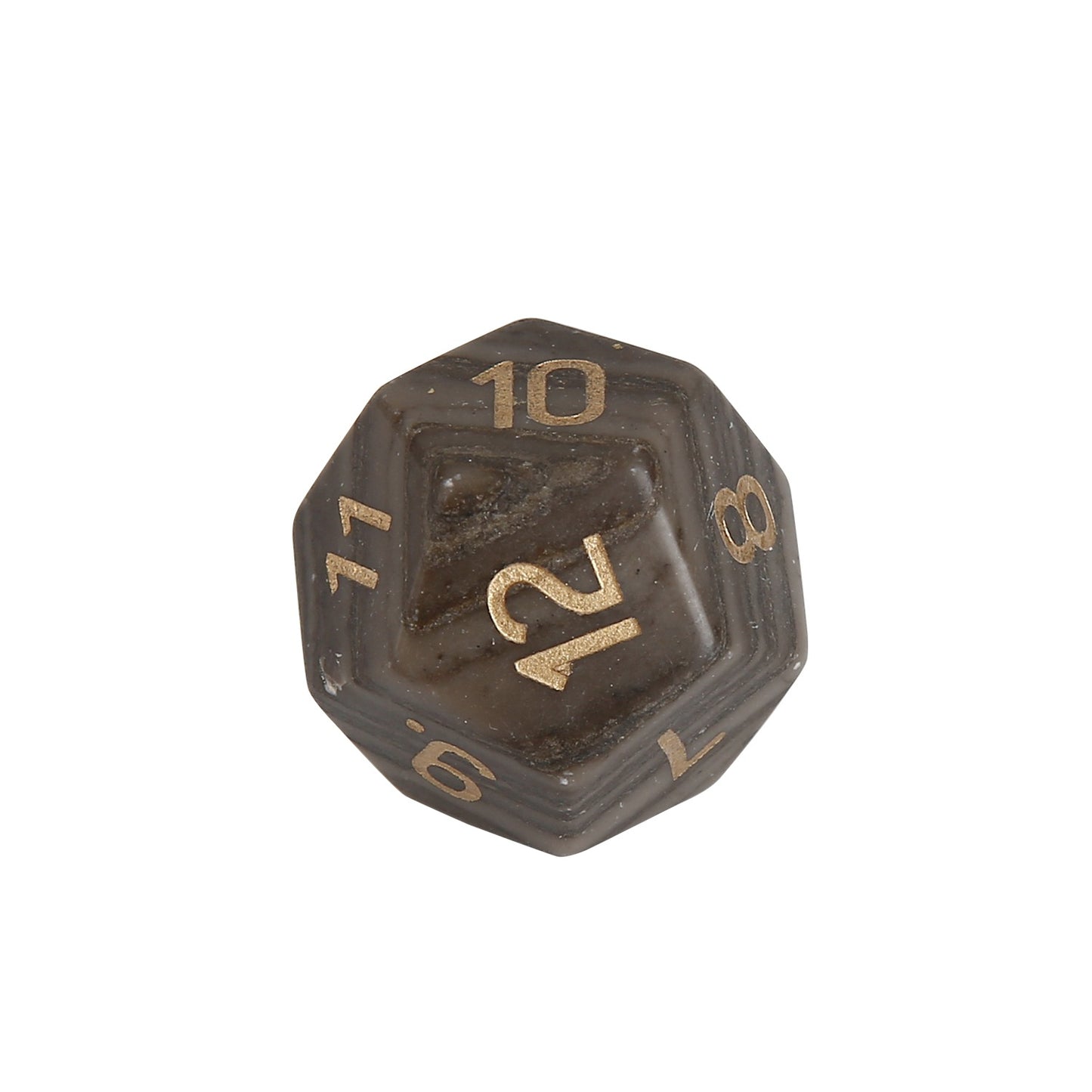 Natural Black Wood Grain Stone D&D Dice