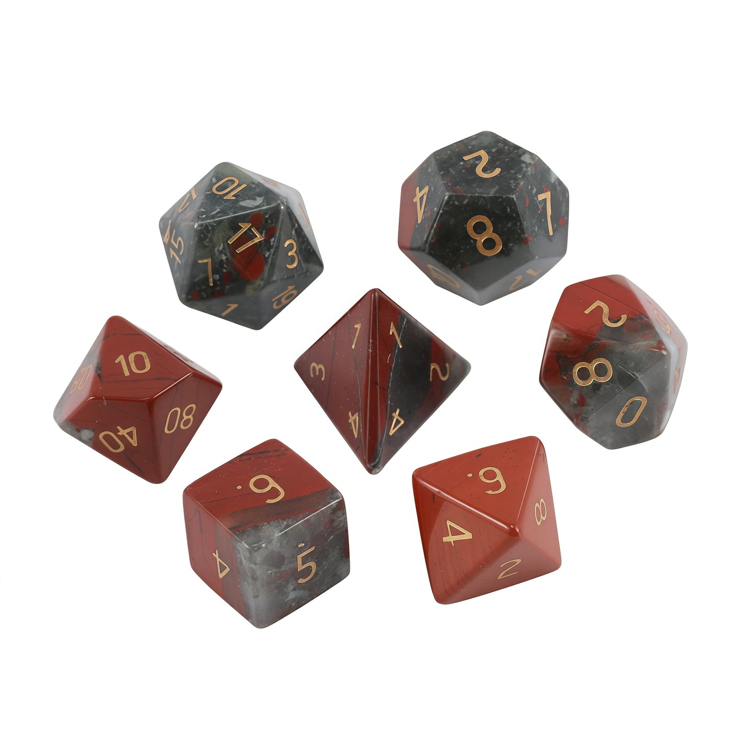 Natural African Bloodstone D&D Dice