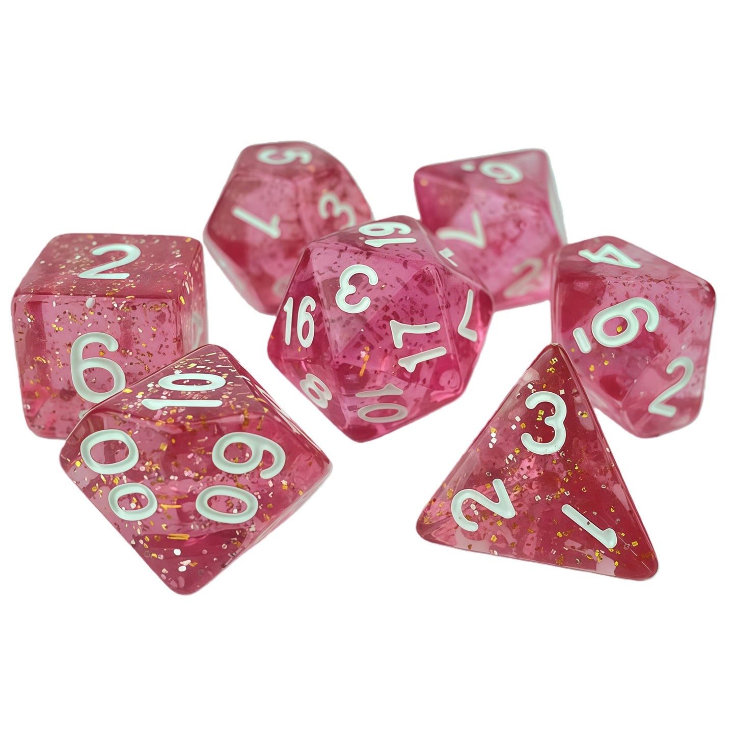 Acrylic Dicee ‌Translucent Glitter Dice DnD D&D Dice Set