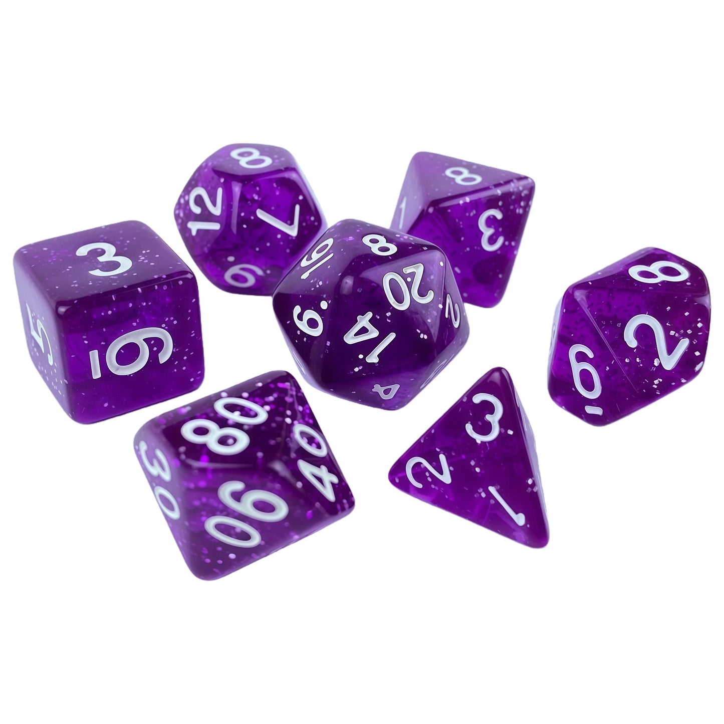 Acrylic Dicee ‌Translucent Glitter Dice DnD D&D Dice Set