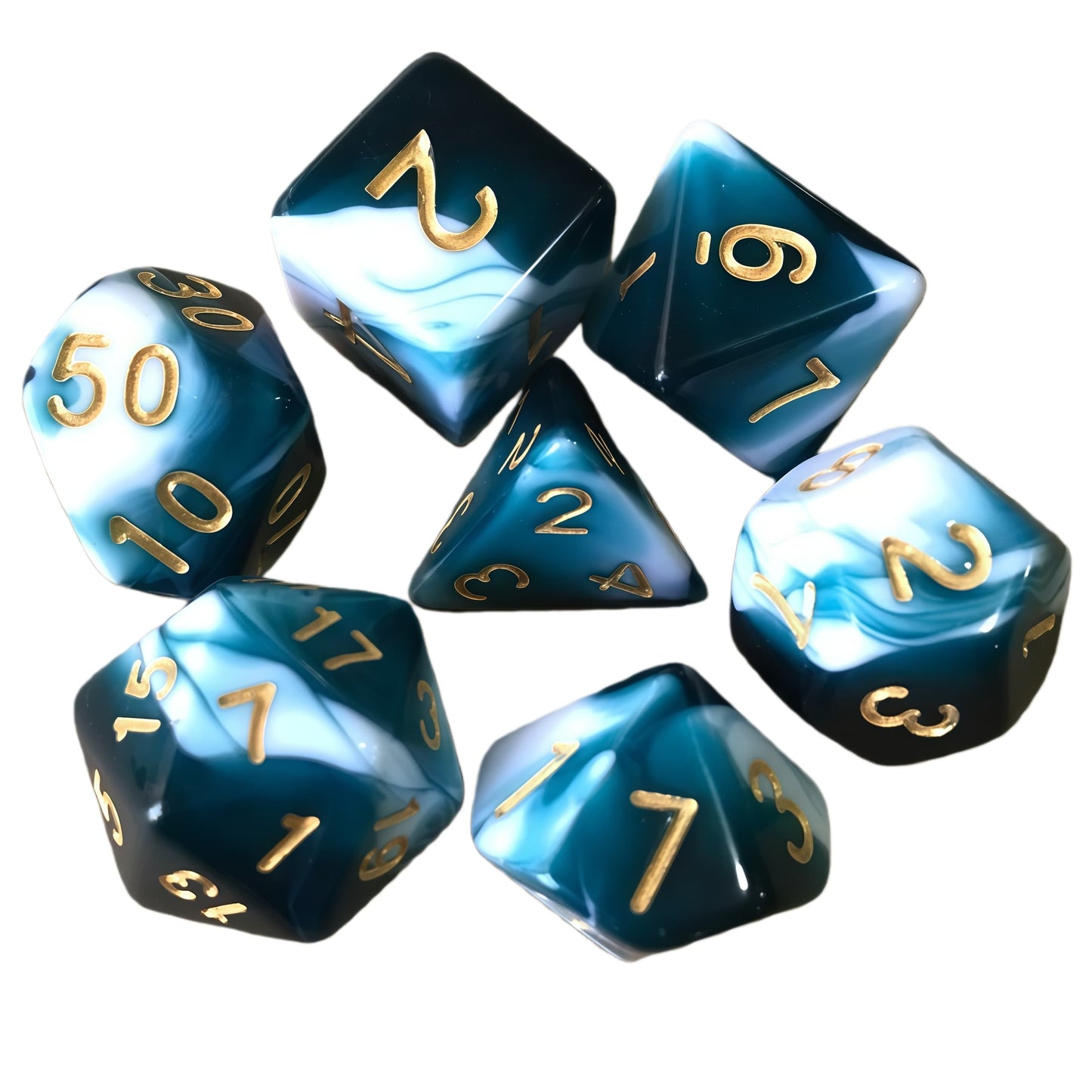 Acrylic Dice ‌New Duo-Tone Polyhedral DnD D&D Dice Set