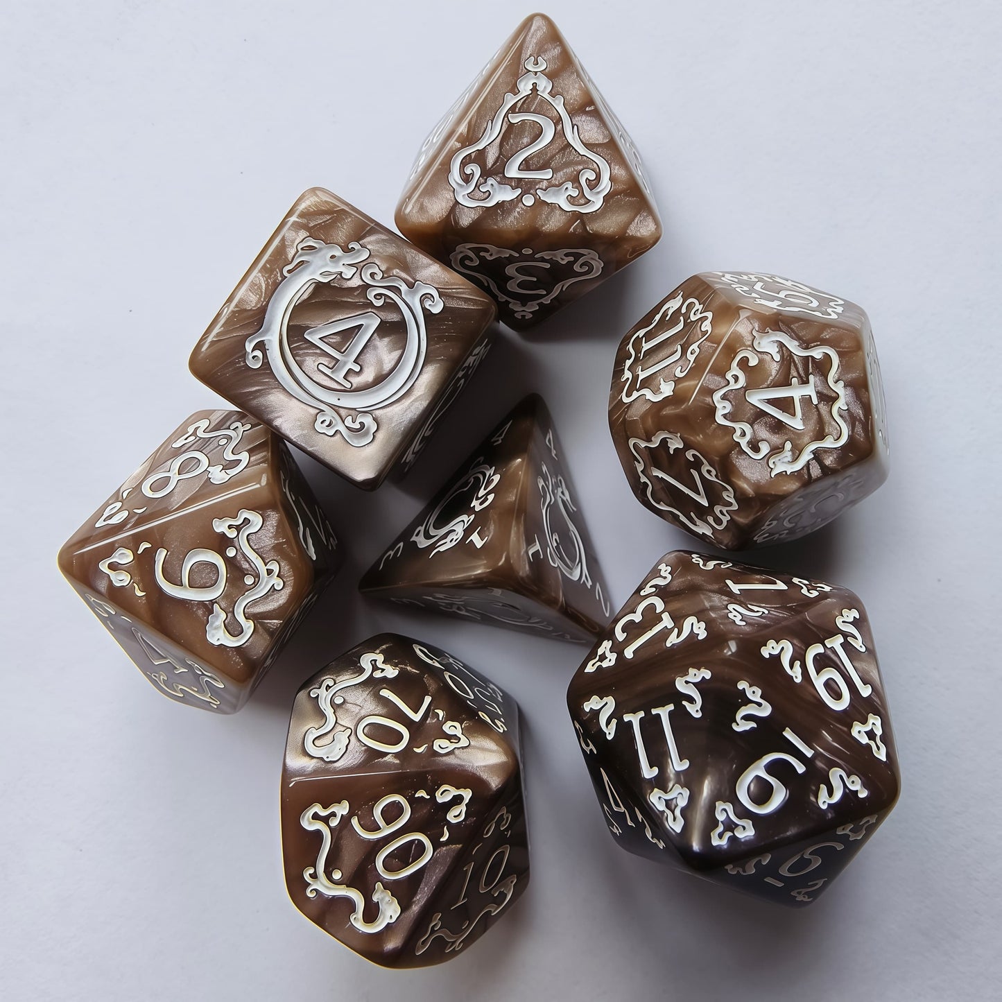 Acrylic Dice ‌Dragon Shadow Scale Duo-Shift Chameleon Polyhedral DnD D&D Dice Set