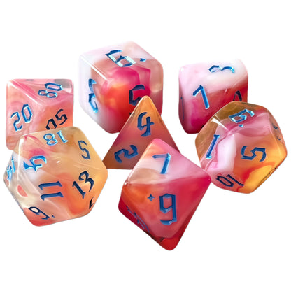 Acrylic Dice New Quad-Tone Polyhedral DnD D&D Dice Set