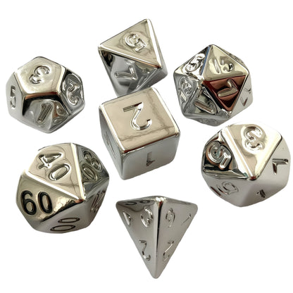 Acrylic Dice ‌Rainbow Electroplated Metallic Polyhedral DnD D&D Dice Set