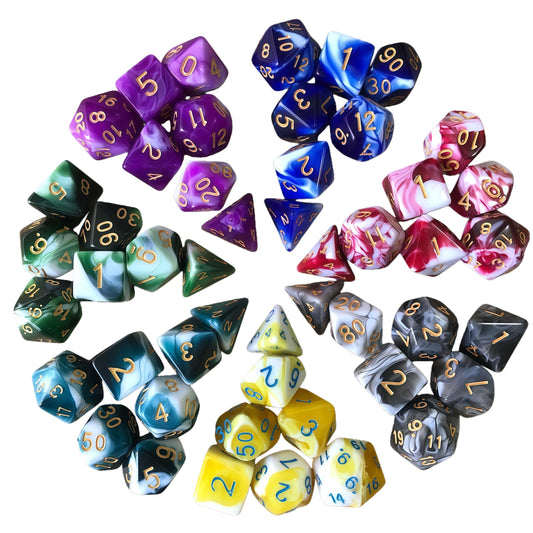 Acrylic Dice ‌New Duo-Tone Polyhedral DnD D&D Dice Set