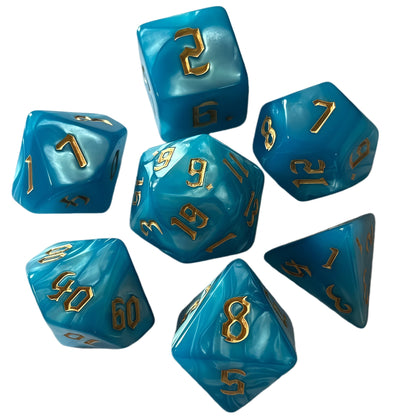 Acrylic Dice ‌Pearlescent Macaron Pastels Polyhedral DnD D&D Dice Set