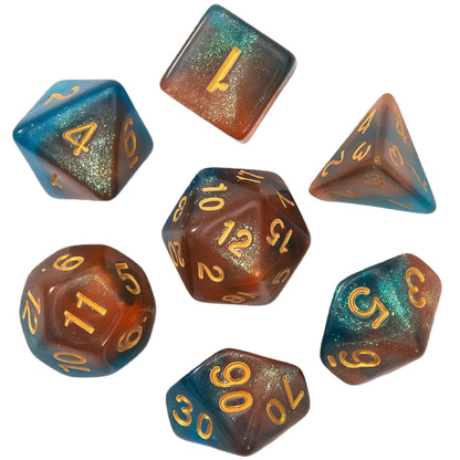 Acrylic Dice New Duo-Shift Chameleon Polyhedral DnD D&D Dice Set