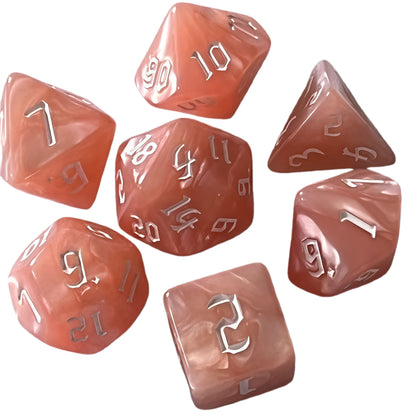 Acrylic Dice ‌Pearlescent Macaron Pastels Polyhedral DnD D&D Dice Set
