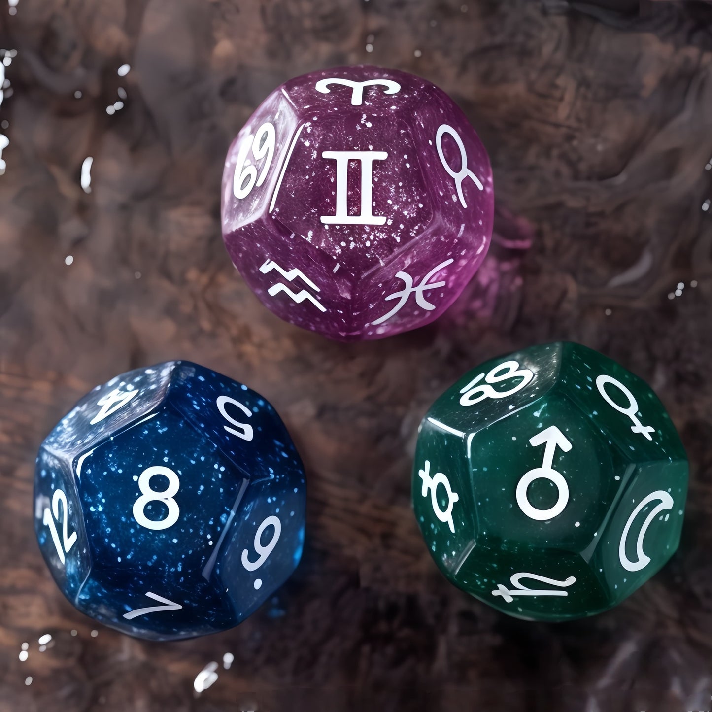 Acrylic Dice ‌Twelve-Sided Zodiac Twelve-Sided Zodiac